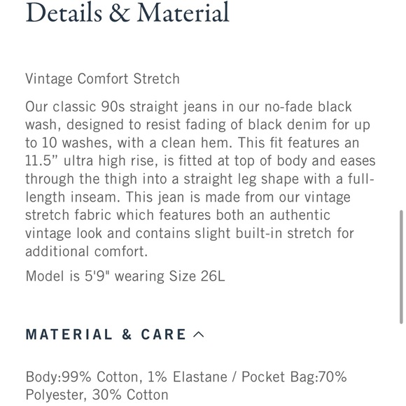 A&F 90s ultra high-rise straight jeans 26L - Picture 5 of 5